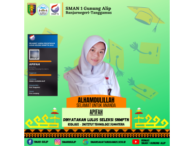 Selamat kepada apifah lulus SNMPTN