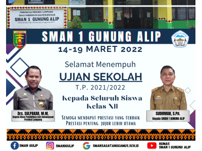 Selamat Menempuh Ujian Sekolah T.P 2022
