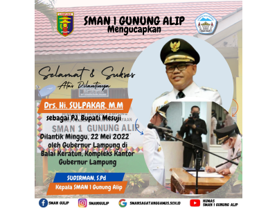 Selamat atas dilantiknya Drs. Hi. Sulpakar, M.M sebagai PJ. Bupati Mesuji